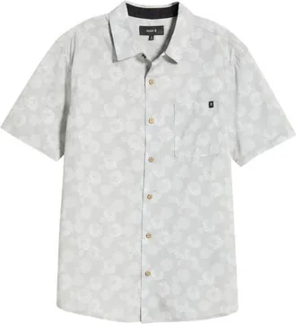 Roark Journey Floral Short Sleeve Button-Up Shirt in Grey at Nordstrom, Size Xx-Large