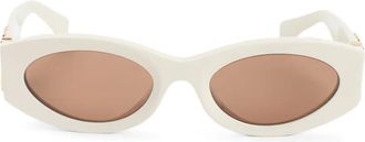 Miu Miu Eyewear Occhiali da sole ovali - Bianco