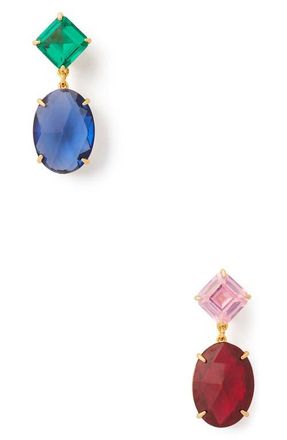 Kate Spade New York mismatched crystal drop earrings in Blue/Red/Multi at Nordstrom