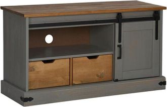 vidaXL Vidaxl - Mueble De Tv Halden Con Puerta Corredera Gris 110x40x60 Cm
