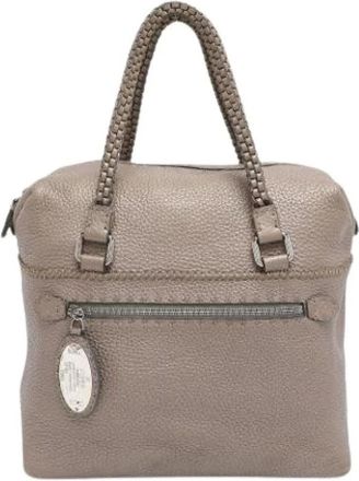 Fendi Pre-owned Handbags, female, Gray, Size: ONE SIZE Pre-owned Vintage Leather Handbag