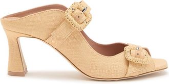 Malone Souliers Kimberly 70 Double-strap Raffia Sandals - Beige - 37.5 (IT37.5 / UK4.5)