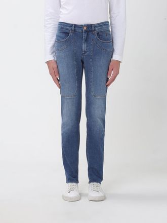 Jeckerson Jeans cinque tasche in denim stretch blu con vestibilit&agrave; slim fit