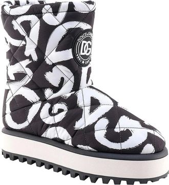 Dolce & Gabbana Winter Boots, male, Black, Size: 8 US Quilted Nylon Boots with Rubber Sole