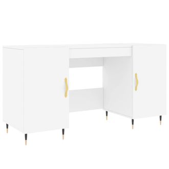 Berkfield Home Desk White 140x50x75 cm Engineered Wood | Size: 140 x 50 x 75 cm