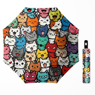 Generic Small Folding Umbrella for Women, Compact Portable Automatic Open Close Travel Umbrella, UV Protection Windproof Sun & Rain Sunshade for Commuting and