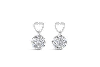 House of Brilliance 14K White Gold 1 1/4 cttw Round Cut Diamond Earrings at Nordstrom