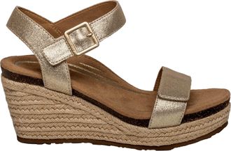 Aetrex Sydney Quarter Espadrille Wedge Champagne / Gold EW751 Womens