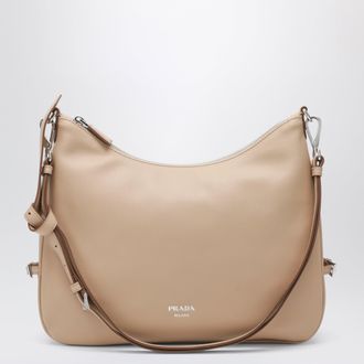 Prada Fold large sand-colored leather bag
