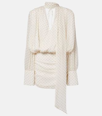 Rotate Floral scarf-detail minidress