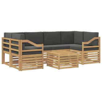 vidaXL Conjunto De Sof&aacute;s De Exterior 7 Pcs Blanco Y Antracita Vidaxl