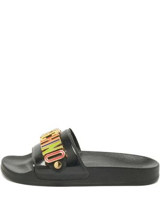 Moschino logo-detail slides - Black
