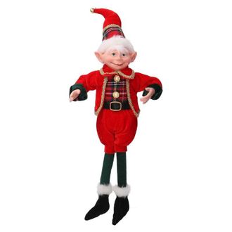 Vacchetti Vacchetti - Elfo De Tela Rojo Y Verde 13x9x50 Cm