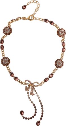 Dolce & Gabbana Womens Gold Tone Brass Crystal Embellished Waist Chain Belt Real Glass
