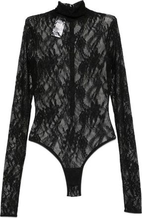 Andamane Ziggy Lace-patterned High-neck Bodysuit