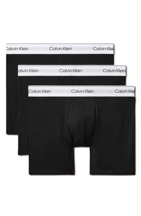 Calvin Klein Icon 3-Pack Stretch Cotton Boxer Briefs in Black/Black at Nordstrom, Size Medium