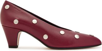 Bally Aline 55 Stud-embellished Leather Pumps - Burgundy