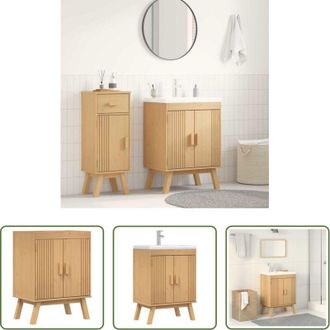 vidaXL Armadio in legno - Base Cabinet con lo scaffale Olden Marrone 60 x 40 x 80 cm