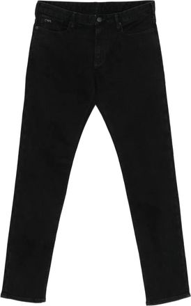 Emporio Armani logo-plaque jeans - Black