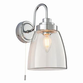 Endon Lighting Ashbury - Vetro Da Parete Per Bagno A Led 1 Luce, Piastra Cromata Ip44, E14