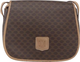 Celine Vintage Macadam Canvas Brown Canvas Backpack Bag (Pre-Owned)