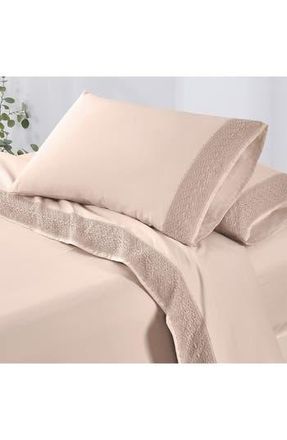 Modern Threads Crochet Lace 4-Piece Sheet Set in Blush at Nordstrom Rack, Size California King