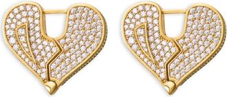 Burberry Souvenir hoop earrings - women - Cubic Zirconia/Gold Plated Sterling Silver - One Size