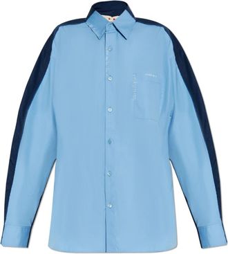 Marni Shirt met Zak - Dames - Overhemden - Blauw - 2XS - Katoen - Overhemden