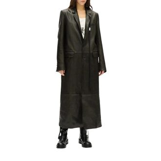 Ann Demeulemeester Dames, Mantels, Zwart, Maat: XS Leer