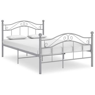 Berkfield Home Bed Frame Grey Metal 120x200 cm | Size: Small Double