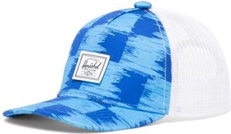 Herschel Whaler Trucker Hat in Check Yourself Dazzling Blue at Nordstrom, Size 6-18 M