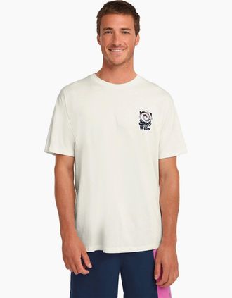 O'Neill Mens ONeill Mens Chest Print Short Sleeve T-Shirt - White - Size: 42
