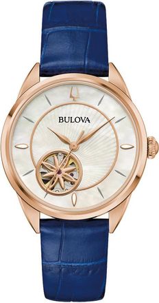 Bulova Sutton Womens Blue Watch 97L180 Leather - One Size
