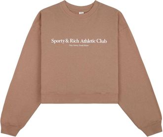 Sporty & Rich Athletic Club cropped sweatshirt - women - Cotton - S - Brown
