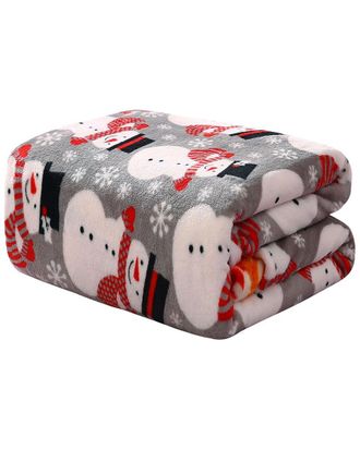Luxury Home Christmas Snowman Plush Throw Blanket