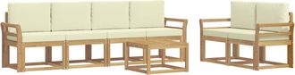 vidaXL Conjunto De Sof&aacute;s De Exterior 7 Uds. Blanco Y Crema Vidaxl