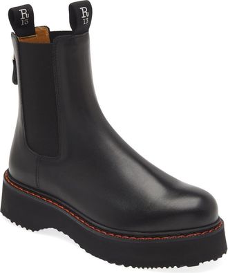 R13 Platform Chelsea Boot in Black at Nordstrom, Size 10Us