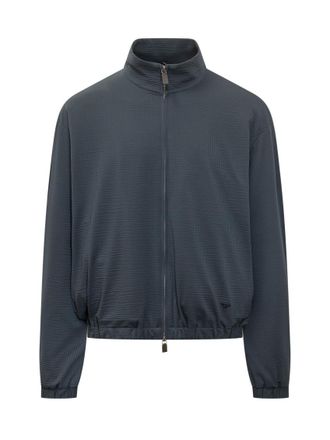 Emporio Armani Dark Blue Mock Collar Jacket