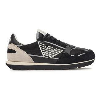 Emporio Armani Sneakers, male, Blue, Size: 9 1/2 US Panelled Low-Top Sneakers