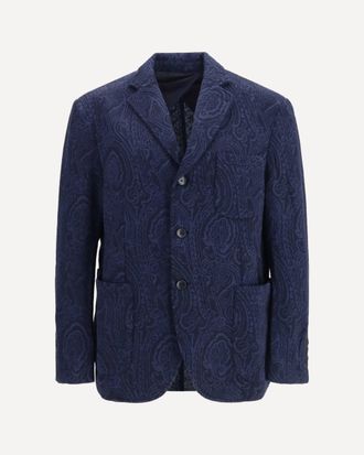 Etro Single-breasted Arnica Jacquard wool-blend Jacket Male 48