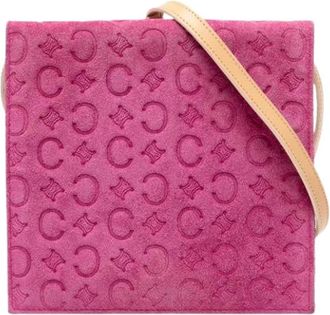 Celine Pre-owned Cross Body Bags, female, Pink, Size: ONE SIZE Pre-owned Suede Crossbody Bag