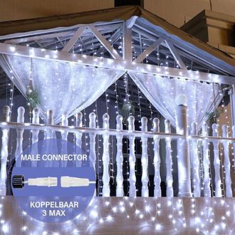 OEM Guirnalda De Luces Led Para Exteriores, Cortina De Luces Navide&ntilde;as, Cortina De Luces De 3 X 3 M, 300 Luces Led, Cortina De Luces Con 8 Modos [clase En