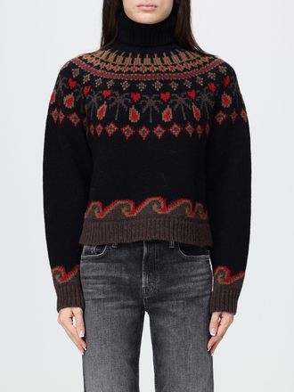 Alanui Turtleneck Jumper in Pure Virgin Wool with Abstract Jacquard Pattern