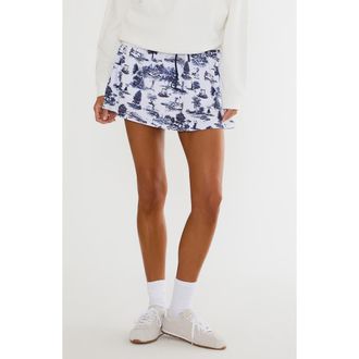 Beach Riot Clyde Performance Toile Miniskirt in Evening Golf Toile at Nordstrom, Size X-Large