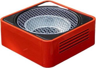 OEM Barbacoa Port&aacute;til De Carb&oacute;n - Barbacoa De Mesa - Cocina Al Aire Libre - Sistema De Flujo De Aire Optimizado - 41x17x17 Cm - Roja
