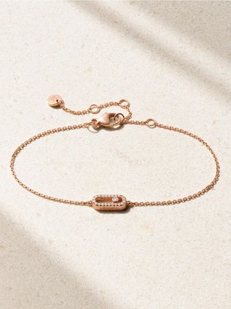 Messika Bracciale In Oro Rosa 18 Carati Con Diamanti Move Uno