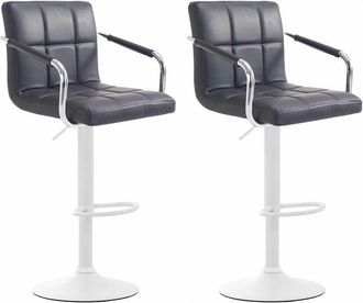 Clp Clp - Set De 2 Taburetes Lucy V2 En Simil Cuero Negro Blanco