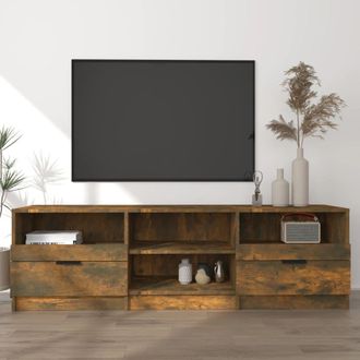 Berkfield Home TV Cabinet Smoked Oak 150x33.5x45 cm Engineered Wood in Brown