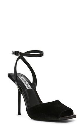 Steve Madden Lilac Ankle Strap Sandal in Black Velvet at Nordstrom Rack, Size 6.5