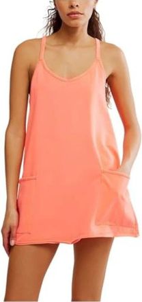 Free People FP Movement Hot Shot Mini Dress Coral Scoop Neck JDM2665